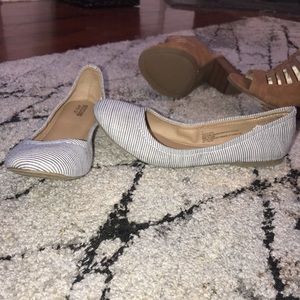 Blue and white flats